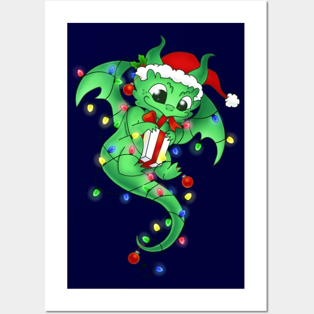 Christmas Dragon Wall Art by Redheadkls